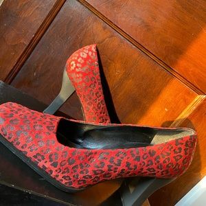 Red & Black Animal Print Heels